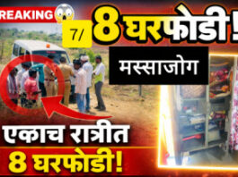 मस्साजोग मध्ये मध्यरात्री धाडसी घरफोडी; ७-८ ठिकाणी चोरी, लाखोंचा ऐवज लंपास