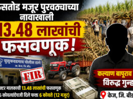 ऊसतोड मजूर पुरवठ्याच्या नावाखाली १३.४८ लाखांची फसवणूक; एकावर गुन्हा दाखल