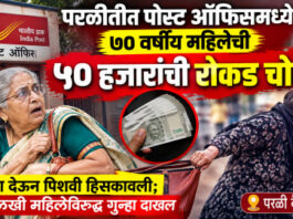 परळीत पोस्ट ऑफिसमध्ये ७० वर्षीय महिलेची ५० हजारांची रोकड लंपास